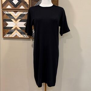 NAADAM Black Silk Cashmere Short Sleeve Sweater Dress size Small